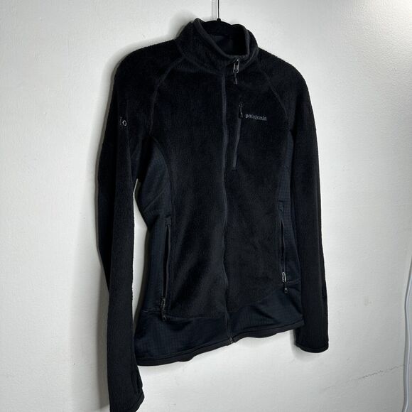 Patagonia Black Fuzzy Long Sleeve Front Full Zip Light Weight Fitted Jacket S - Picture 3 of 12